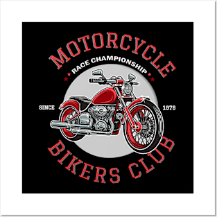 Motorcycle Bikers club Posters and Art